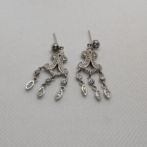 Elegant Silver Chandelier Earrings